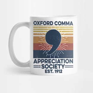 Retro Oxford Comma Appreciation Society Mug